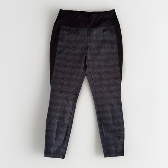 Zac & Rachel Pants Womens Size Large Figure Defining Tummy Control Black Plaid - Picture 2 of 7